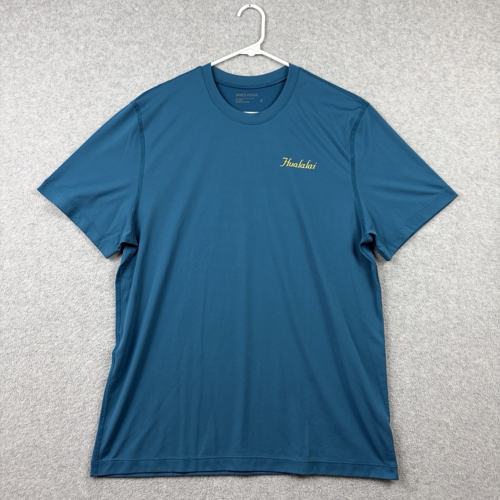 James Perse Shirt Mens 4 Blue Surf Rashguard Swim UPF 40 Performance USA Made